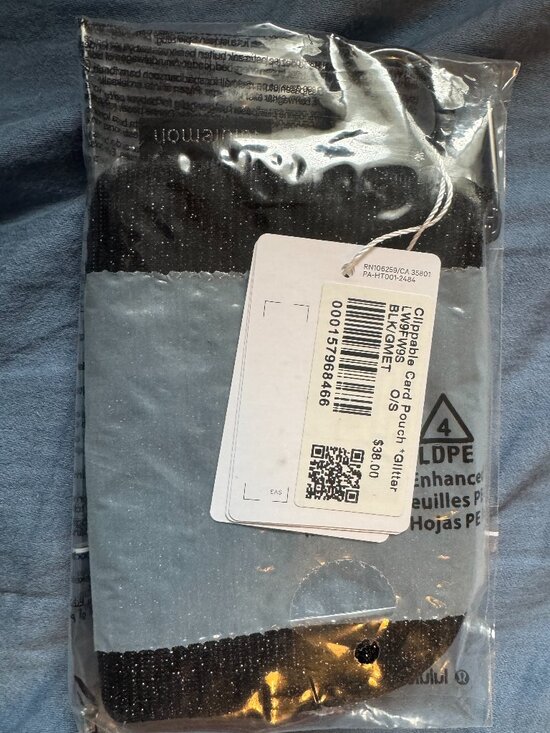 BNWT Lululemon Clippable Card Pouch *Glitter Black / Gunmetal - Picture 5 of 5